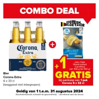 Koop een pak van 6 Corona Extra 33cl en krijg een gratis pak Carrefour
